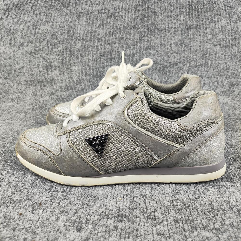 GUESS Shoes Womens Size 10 Silver Glitter Athletic Low Top Sneakers WGEILA-C - Picture 1 of 16